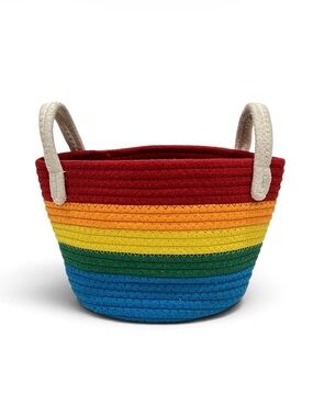 Rainbow Woven Rope Basket